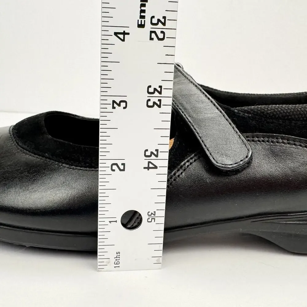 abeo Black Leather‎ Suede Orthotic Arch Support Mary Jane Comfort Shoe Sz 9.5